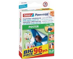 tesa POWERSTRIPS® Poster Dubbelzijdig plakband Wit Inhoud: 96 stuk(s)