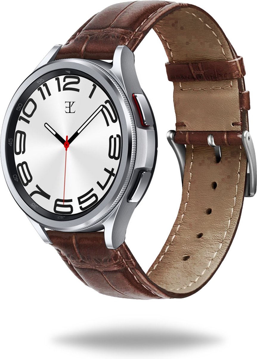 Elysian Horlogebandje - Croco Leer - 20mm - Quick Release - Verstelbaar - Compatibel met Samsung Galaxy Watch 4/5/6