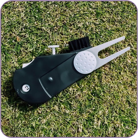 Pitchfork Golf Accessoires - 4 in 1 - Score teller - Borstel - Marker van inStone — afbeelding 4