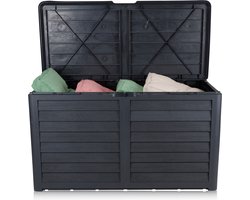Lifetime Garden Tuinkussenbox 420L - Opbergbox met Deksel 117,3 x 65,3 x 54,8 cm - Tuinbox met Slotoptie - Gebruik in Tuin en Garage - Kussenbox voor Buiten - Zwart