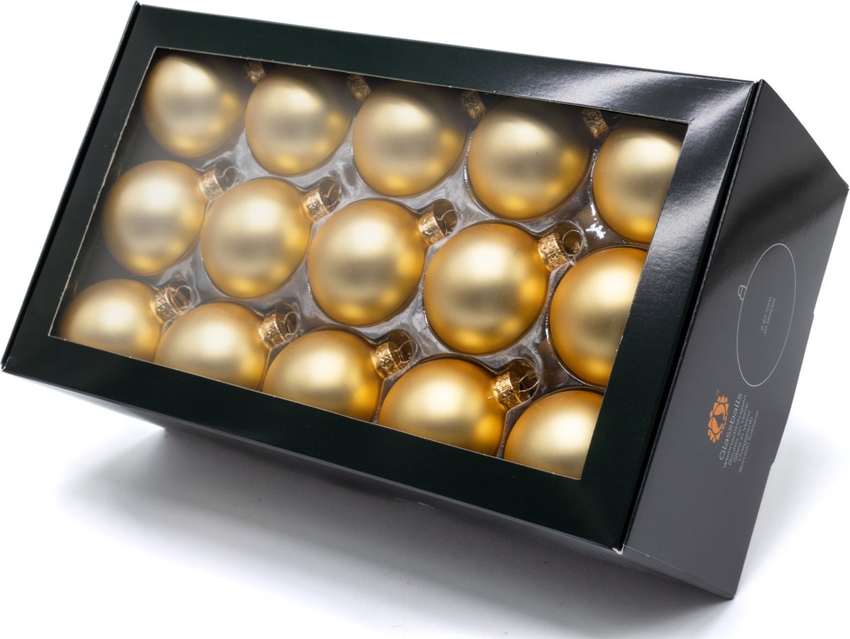 Muntel® Kerstballen - Glas - 30 Stuks - Mat - Goud - 57 mm