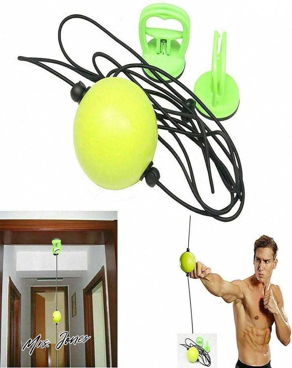 Mrs. Jones Verity Finds Ltd Fight Ball Reflex Trainer Snelheidstraining Reactie Boksen Veilige Dubbele Boksbal Sterke Vacuümzuigers Zwart S .
