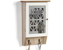 Sleutelopberger van Hout met Elegante Europese Uitsparingen en Acht Haken voor Muurmontage