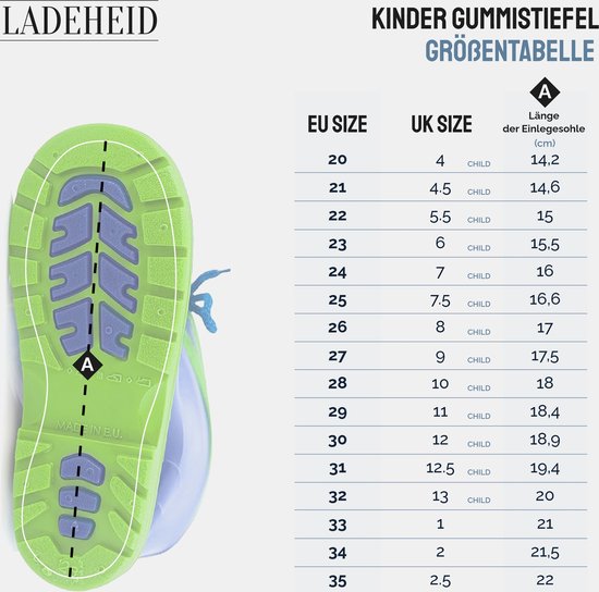 Ladeheid LA-LMG-939-Oli Dames Regenlaarzen - Rubber - Hoog - PVC - Waterdicht – Donkerblauw – 32
