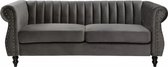 Bol.com Vente-unique Driezitsbank Chesterfield van fluweel TRUMBO - Antraciet aanbieding