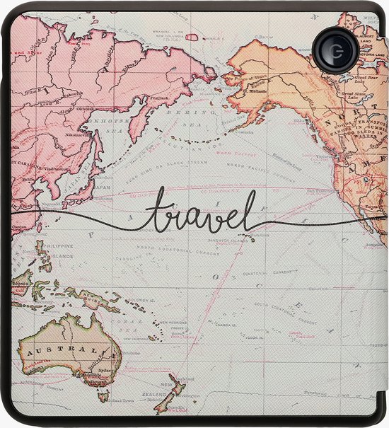 kwmobile e-reader hoesje geschikt voor Kobo Libra Colour hoes - Ereader flip case met standaard - E reader cover van kunstleer - In zwart / meerkleurig van Merkloos — afbeelding 4
