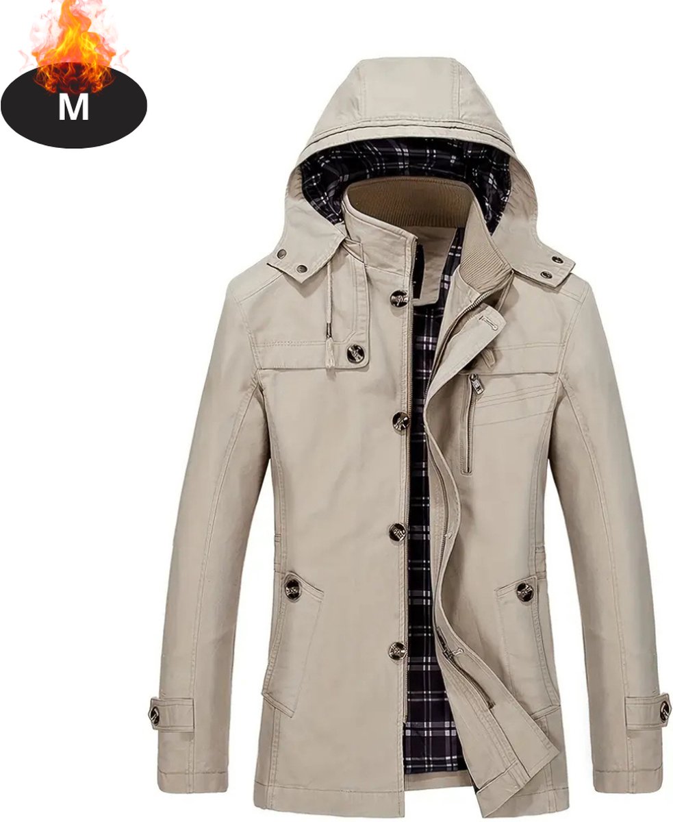 Nivard Mantel Heren Tussenmantel Jas Mantelpakje Trenchcoat Overjas Overcoat Winter Beige