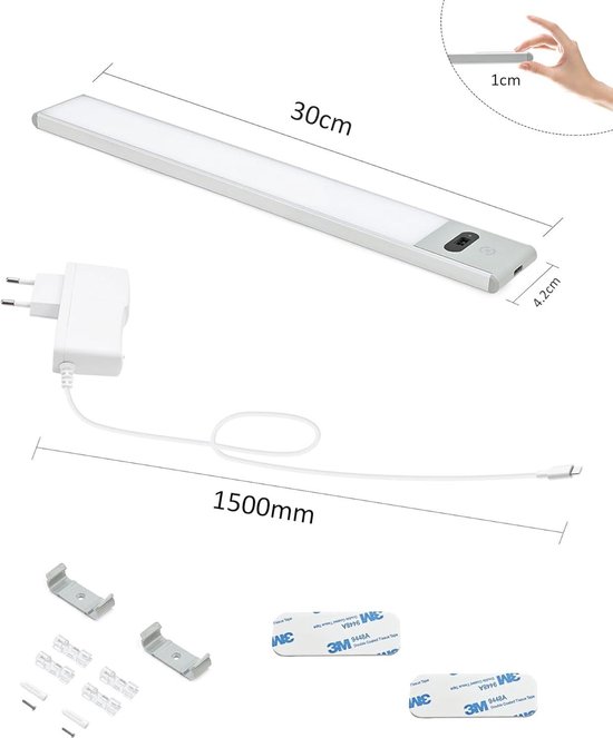 Lureshine Unterbauleuchte Küche LED Dimmbar, 55CM Hell Lureshine Unterbauleuchte Küche LED Dimmbar, 55CM Hell