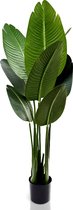 IvoQ Strelitzia Kunstplant 120 cm - Paradijsvogelplant in Pot - Levensechte Nep Kamerplant voor Binnen