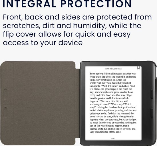 kwmobile e-reader hoesje geschikt voor Kobo Libra Colour hoes - Ereader flip case met standaard - Kunstleren e reader cover - Paardenbloemen Liefde design in grijs van Merkloos — afbeelding 5