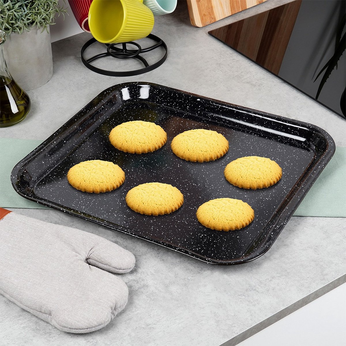 orion group Bakplaat ovenplaat taartplaat bakvorm met draagdeksel van graniet GRANDE 43x29x7 cm orion group Bakplaat ovenplaat taartplaat bakvorm met draagdeksel van graniet GRANDE 43x29x7 cm
