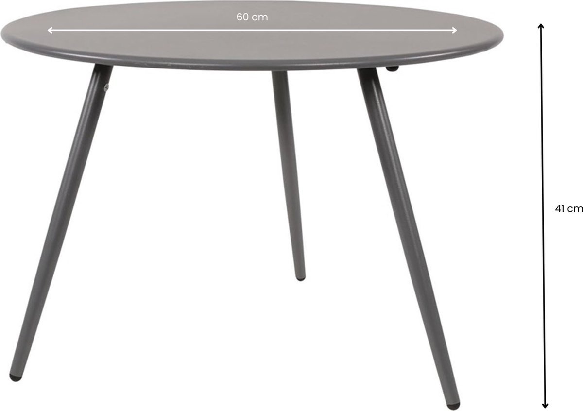 Lesli Living Table d'appoint Rafael - 60x41 cm - Gris