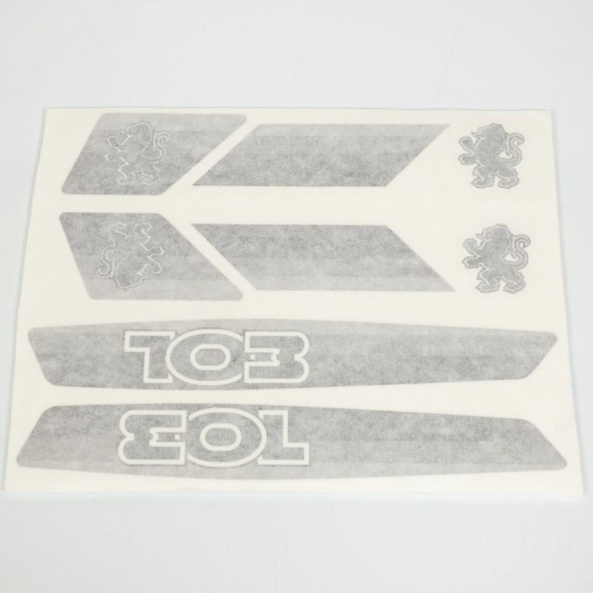 Planche 8 autocollant sticker pour mobylette Peugeot 103 gris / noir Neuf
