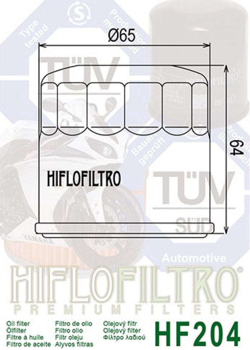 Filtre à huile Hiflofiltro pour Moto Honda 700 Xl Va Transalp Abs 2008 à 2013 Neuf