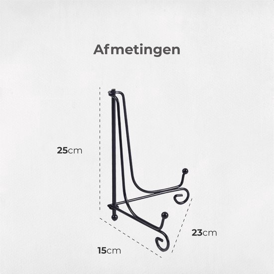 Foto: Bordhouder zwart voor sierbord sinds 26 tot 30 cm bordenhouder bordenstandaard boekenstandaard 10 inch 25x15 cm