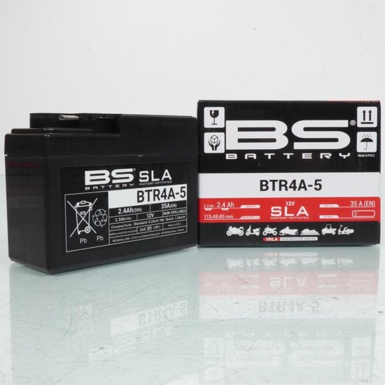 Batterie SLA BS Battery pour Scooter Honda 50 SZX X8R S Super Sport 1999 à 2001 YTR4A-5 / 12V 2.4Ah / AF49 Neuf