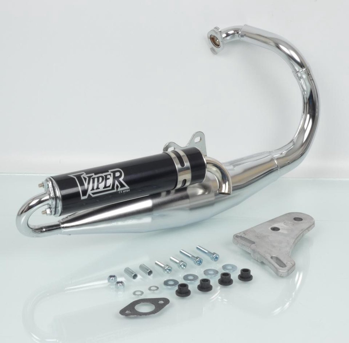 Pot d échappement Viper pour Scooter Peugeot 50 Squab chromé / homologué CE Neuf