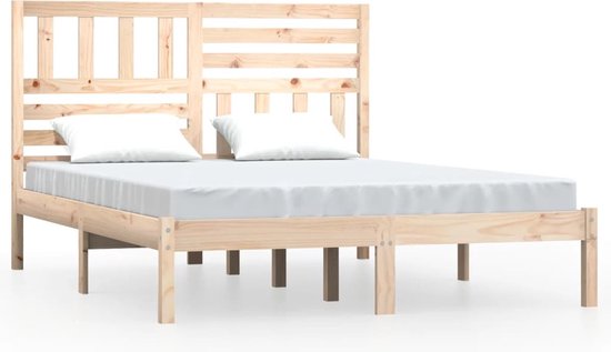 The Living Store Cadre de lit en bois - The Living Store - Encadrements de lit - 205,5 x 126 x 100 cm - Bois de pin Massief