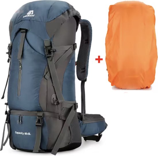 Weikani 70L rugzak rugtas backpack wandelen outdoor hiking hiken travelbag blauw