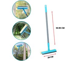 Telescoopsteel Ramenwassen – Telescopische Ramenwasser – Uitschuifbare Ramenwisser – Verstelbare Ramentrekker – Glazenwassen – Glazenwasser – Ruitenwasser – Ruitenwisser – Spons en Trekker – 55-95 CM
