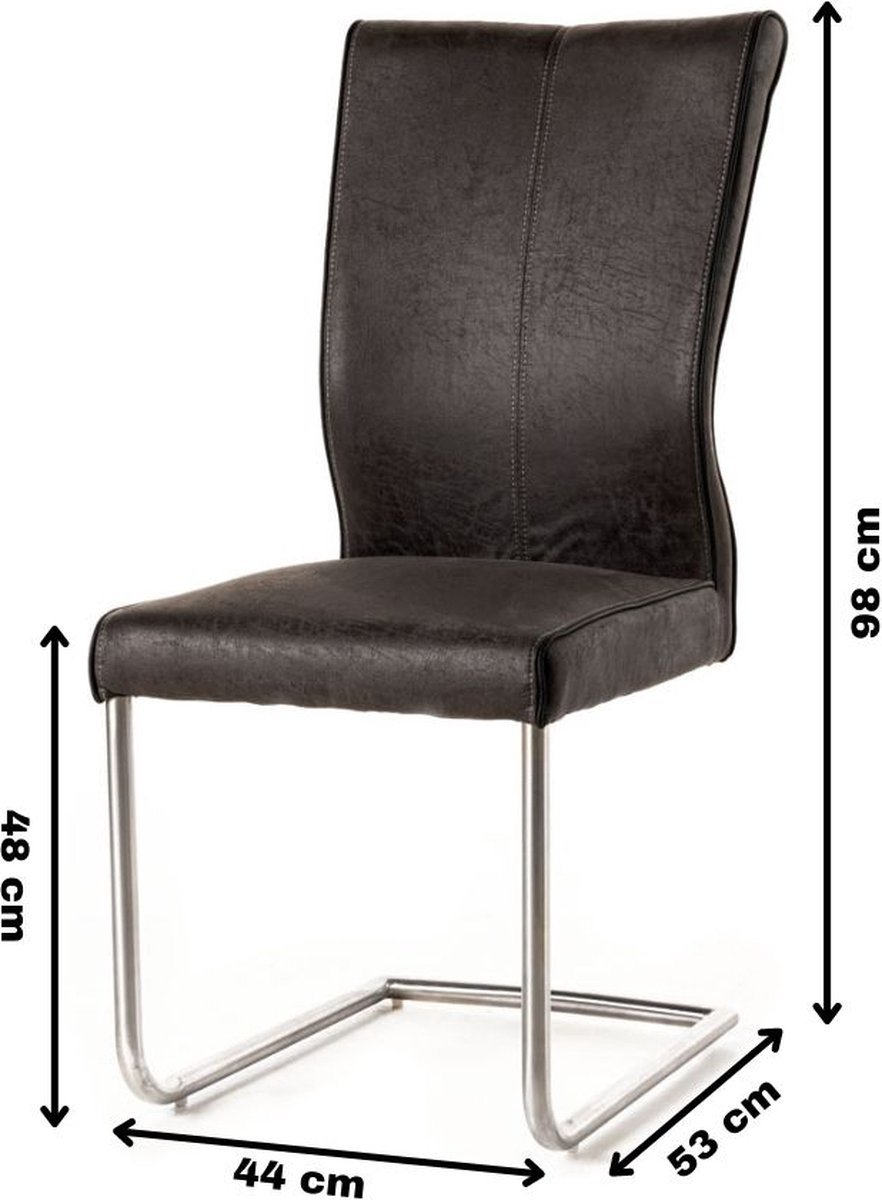 WAYS. – Kasjmier eetkamerstoelen – Blauwgrijs – Modern en comfortabel design – Metalen poten – 8 stuks