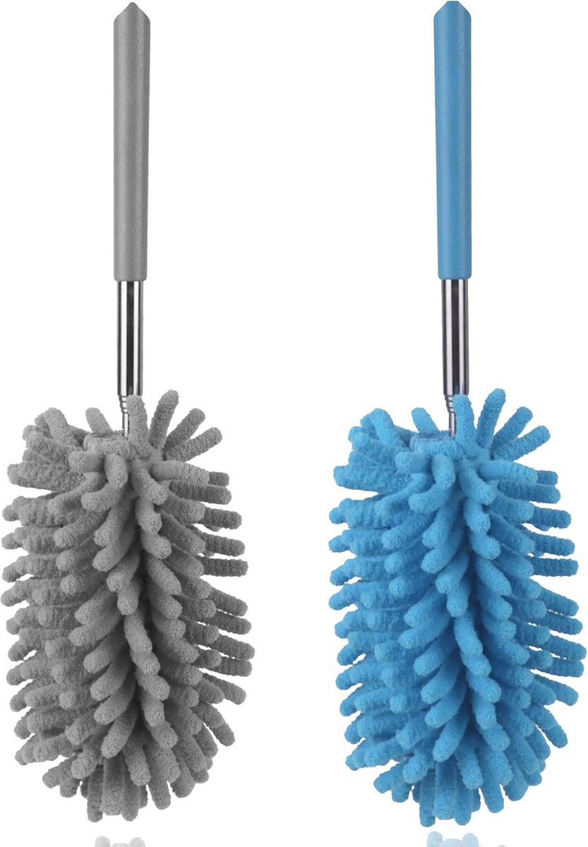 Goedkoopste Microvezel Stofdoek met Telescopische Verlengstang - Uitschuifbare Wasbare Mini-Stofdoeken voor Auto, Raam, Meubels en Kantoor