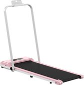 Bol.com Opvouwbare loopband - 2 in 1 elektrische loopband - 1-10 Km/u instelbare snelheid - met armsteun en LED-scherm - Roze aanbieding