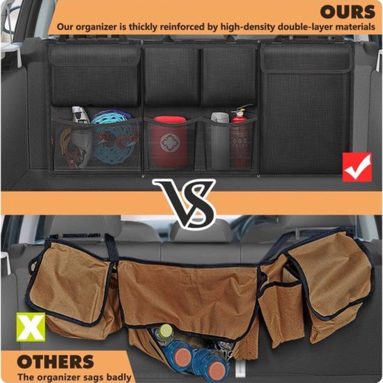 Autostoelorganizer Opvouwbare opbergtas op de achterbank met handvat Antislip passagiersstoelorganizer met 2 bekerhouders voor auto's Bestelwagens  34