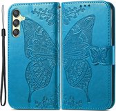 Coverup Butterfly Book Case Convient pour Samsung Galaxy A25 Case - Blauw