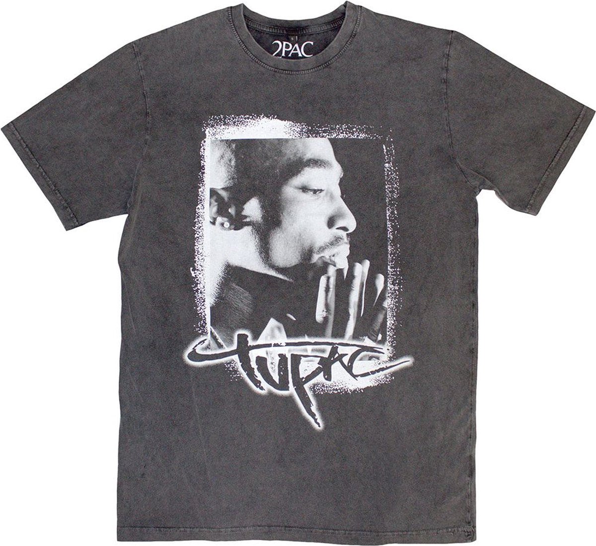 Tupac - Spray Photo Heren T-shirt - M - Grijs