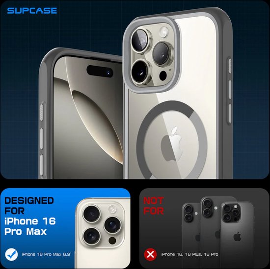 SUPCASE Hoesje voor iPhone 17 Pro 2025 met Camerabedieningsknop [Ingebouwde Standaard & Schermbeschermer] [Bescherming Militaire Kwaliteit] (UB Pro) Robuuste Case voor iPhone 17 Pro, Zwart