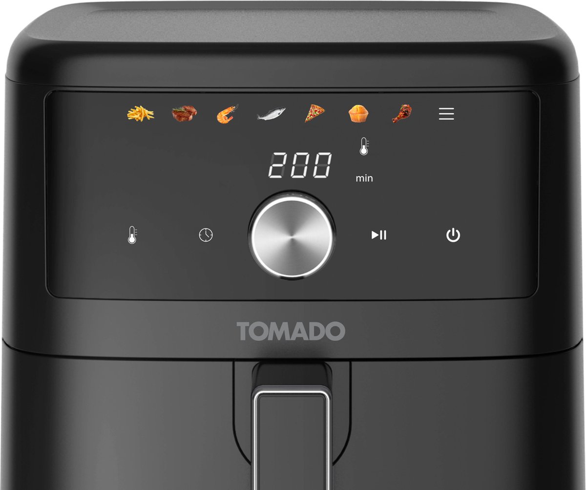 Tomado TAF6001B - Airfryer XXL - 6 liter - Hetelucht friteuse - 1000 gr friet - Digitaal display - Zwart — afbeelding 4