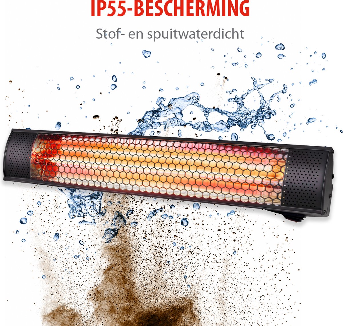 alpina Heater Terrasverwarmer met Infrarood Verwarming - Heater Elektrisch Wandmontage 2000W - Terrasverwarmer IP54 Stof- en Spuitwaterdicht - Terrasheater - 57 x 11,5 x 11 cm – foto 4