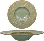 Lot De 6 Assiettes Creuses Biarré En Grès - Couleur Gris, Forme Irrégulière Et Bord Contrasté