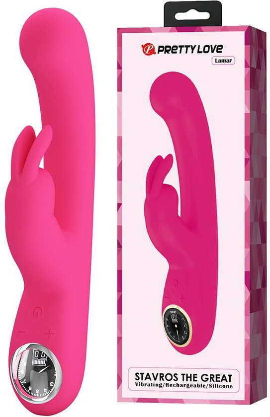 Pretty Love - Lamar - Vibromasseur Rabbit - Vibromasseur Tarzan - Avec écran LCD - Rose