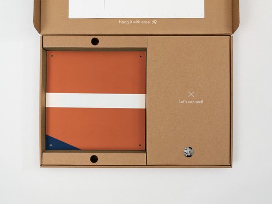 IXXI Color blocking - Orange Blue, Allon Dery - 80 x 100 cm - Support de suspension gratuit - Grande décoration murale et posters - Design graphique, Géométrique