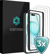 Protecteur d'écran adapté pour iPhone 15 Protecteur d'écran avec cadre de montage en Glas trempé - Protecteur d'écran adapté pour iPhone 15 Protecteur d'écran avec cadre en Tempered Glass -3 PACK