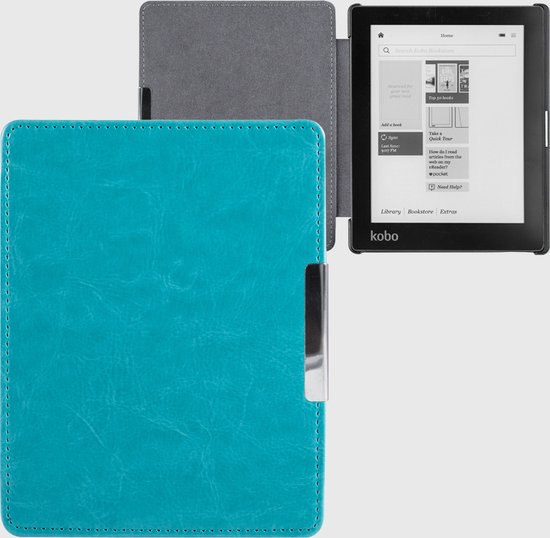 Lunso Geschikt voor Kobo Aura Edition 1 hoes (6 inch) - sleepcover - Lichtblauw van Merkloos — afbeelding 2