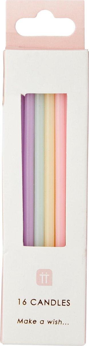 Talking Tables Set 16 Kaarsjes 14cm | We heart Pastels