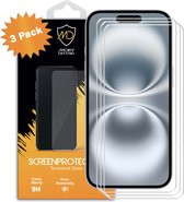 Paquet de 3 Protecteurs d'écran iPhone 16 Économiseurs d'écran MobyDefend compatibles avec les coques - Glas trempé - Plaques de verre Adapté pour : iPhone 16