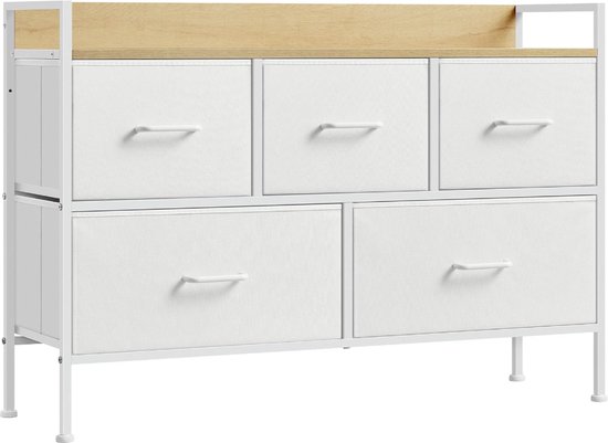 MIRA Home - ladekast - slaapkamer opbergkast - Wit - 29x98,2x70