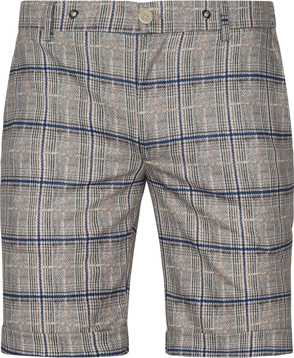 Blue Industry Short Jim Beige Geruit - Maat 31 - Heren - Korte broek