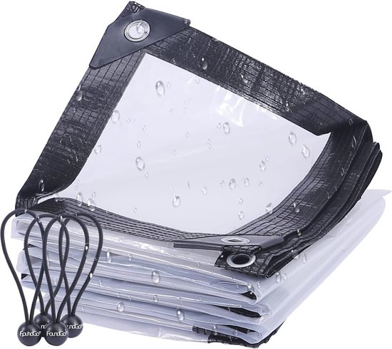 Transparant Dekzeil 2 X 3 M Met Ringen Waterdicht PE materiaal Voor transparant-dekzeil-2-x-3-m-met-ringen-waterdicht-pe-materiaal-voor