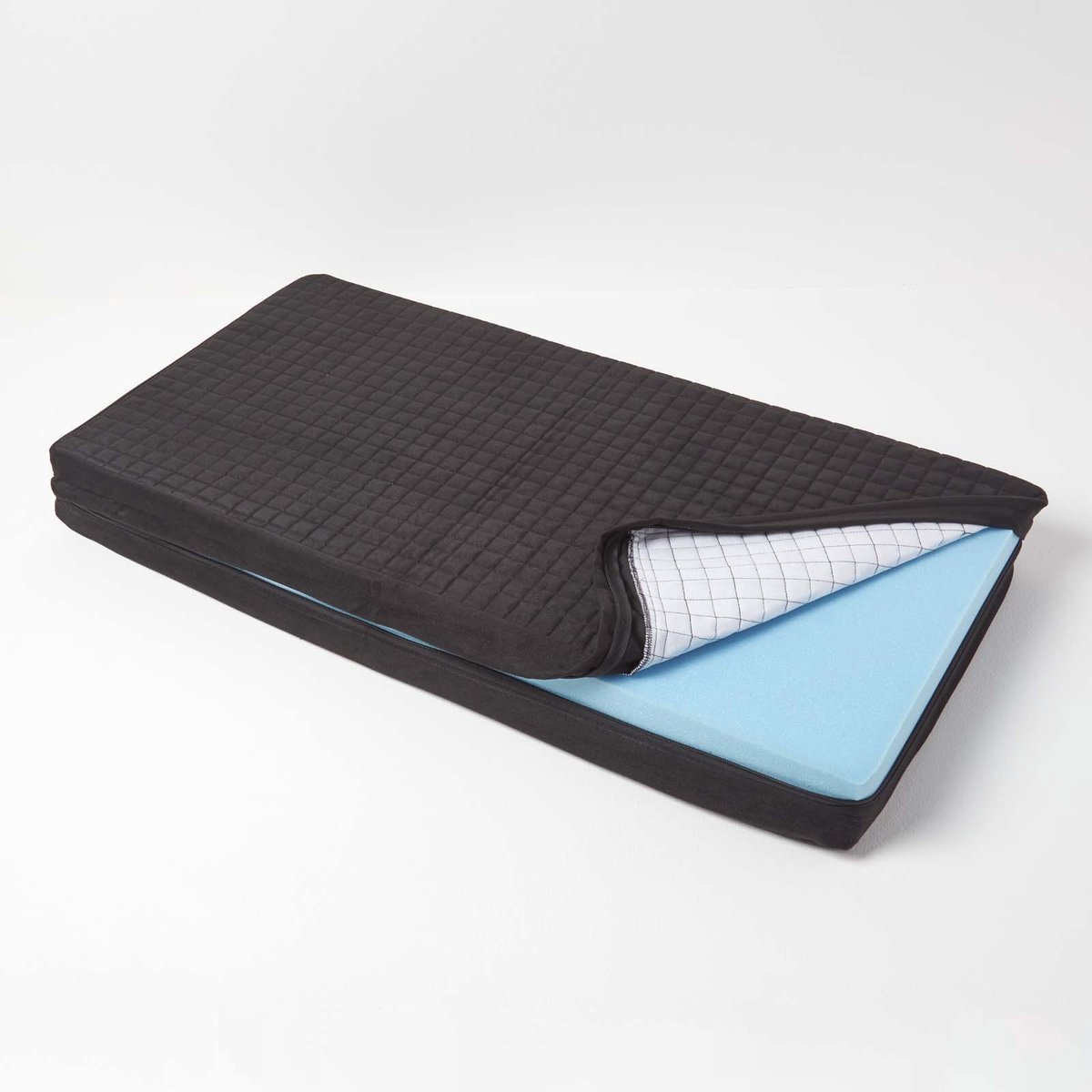 Homescapes velours zitkussenhoes zwart voor 2-zits bankkussens, 100x50x10 cm