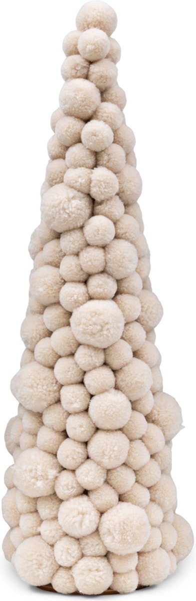 Riviera Maison Kerstdecoratie Wit - RM Pom Pom Kerstboom - Polyester - (ØxH) 19x58