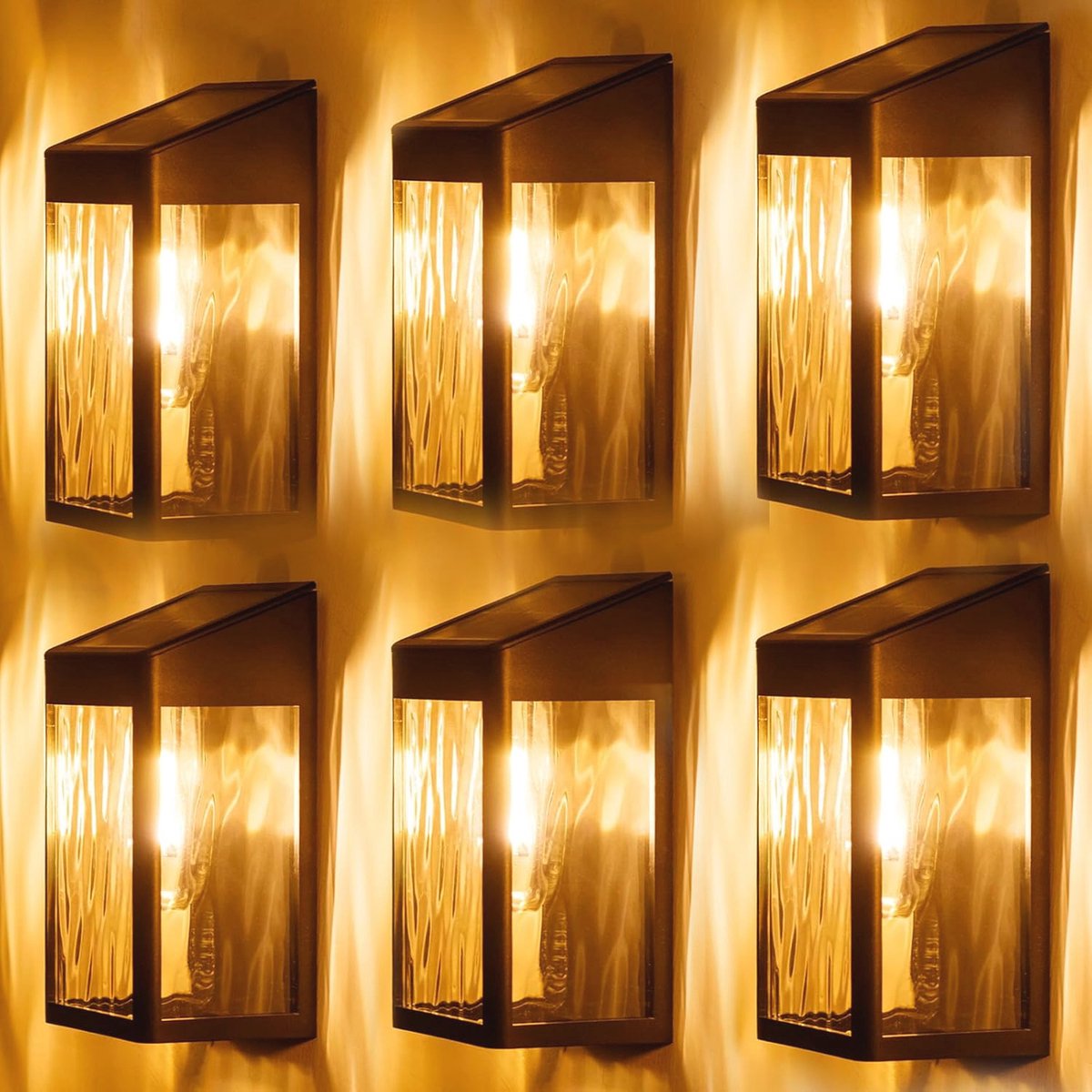 Zonne wandlampen voor buiten - 6 stuks IP65 waterdichte LED buitenverlichting voor tuin en