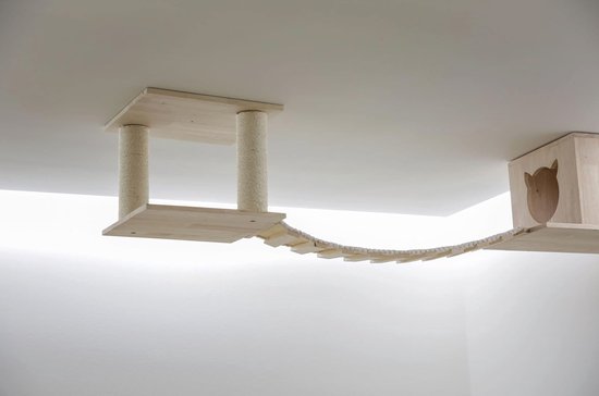 Kattenspeelplaats met treeplanken en holletje voor katten van TecTake — afbeelding 5
