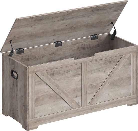 Schoenenkast hal bankje met opbergruimte - schoenenrek met zitkussen - grijs beton look