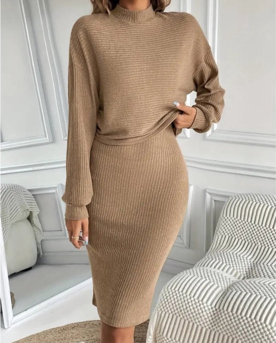 Gebreide Jurk Warme Jurken Dames Delige Sexy Elegante Prachtige