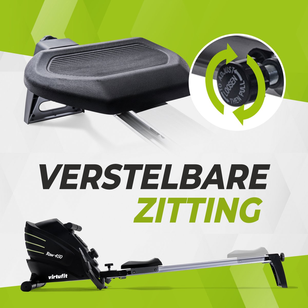 Afbeelding 3 van VirtuFit Row 450 Roeitrainer Inklapbaar - Roeitrainer met Magnetische Weerstand - Roeimachine - Silent Magnetic Weerstandssysteem - 10 Weerstandniveaus - Roeiapparaat voor Thuis - Incl. LCD-scherm - Incl. Transportwielen